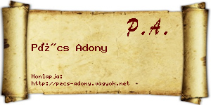 Pécs Adony névjegykártya